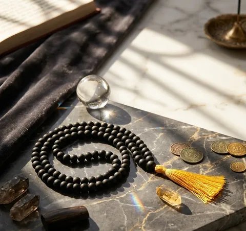 Original Natural Karungali Mala (Ebony Wood Mala) for Spiritual Growth, Meditation & Positive Energy
