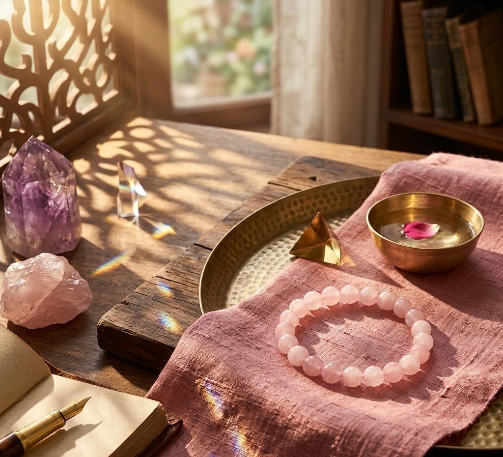Original Natural Rose Quartz Bracelet for Love, Self-Love & Emotional Healing