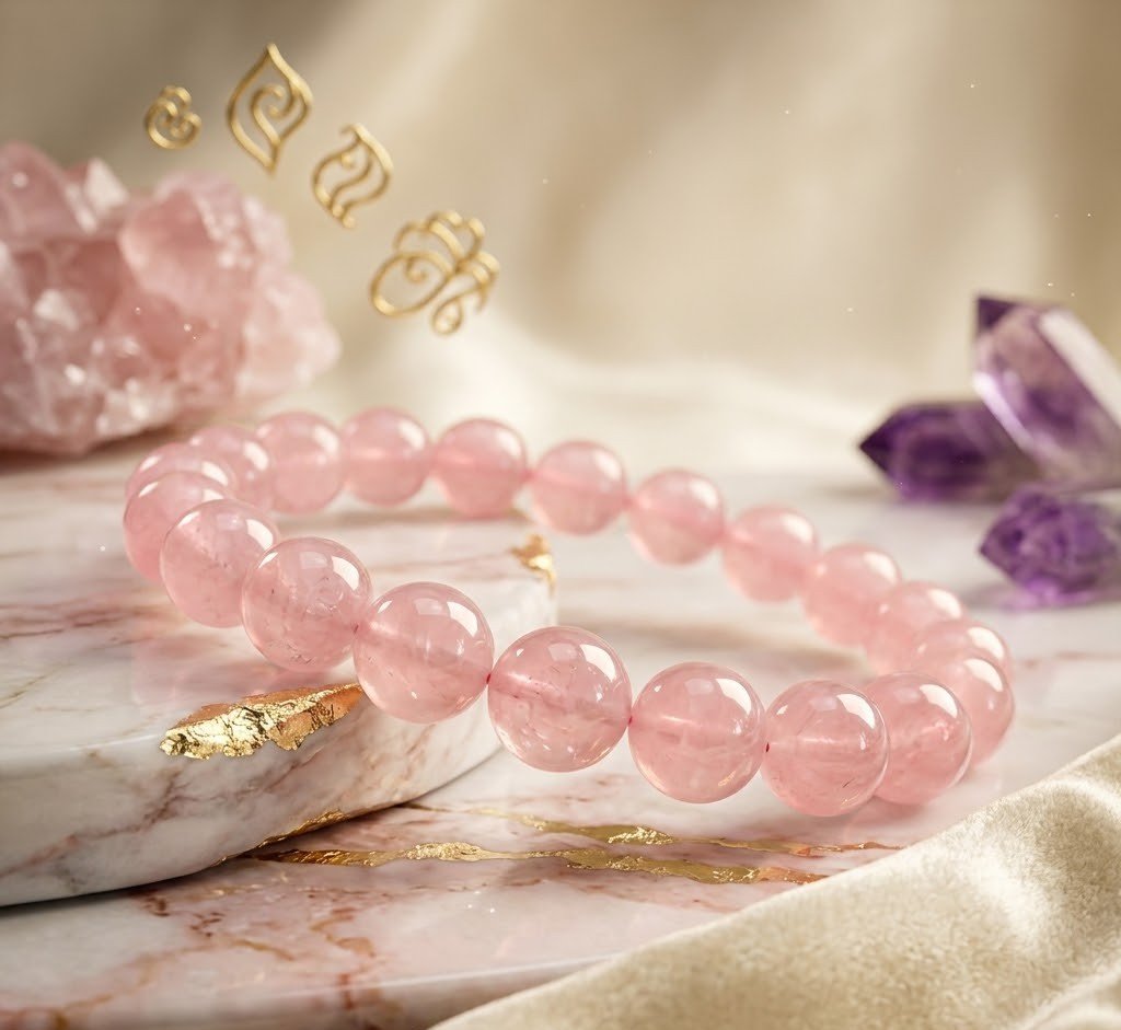 Original Natural Rose Quartz Bracelet for Love, Self-Love & Emotional Healing 4