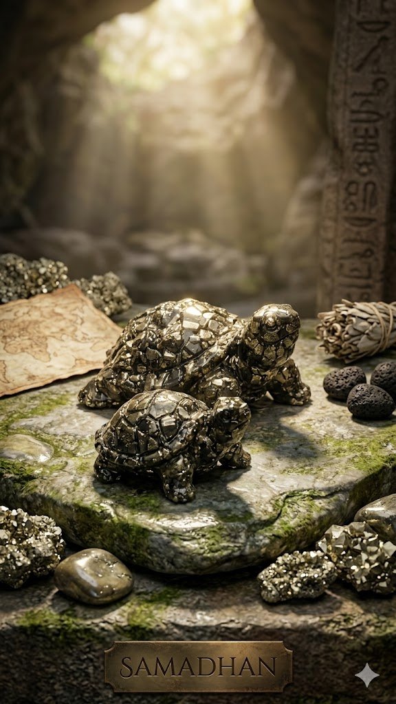 Original Natural Pyrite Turtle for Wealth, Prosperity, Good Luck & Positive Energy |