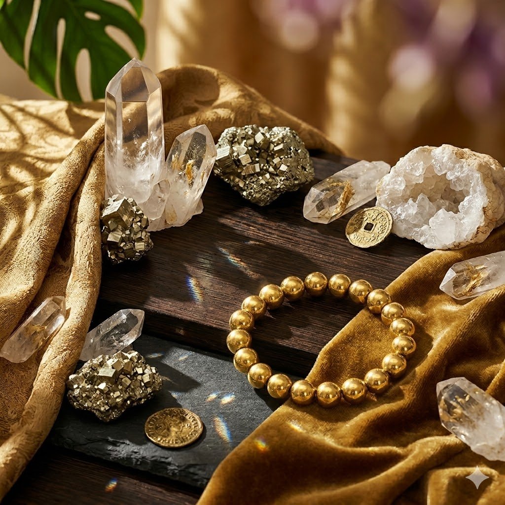 Original Natural Golden Pyrite Bracelet for Wealth, Prosperity & Business Success