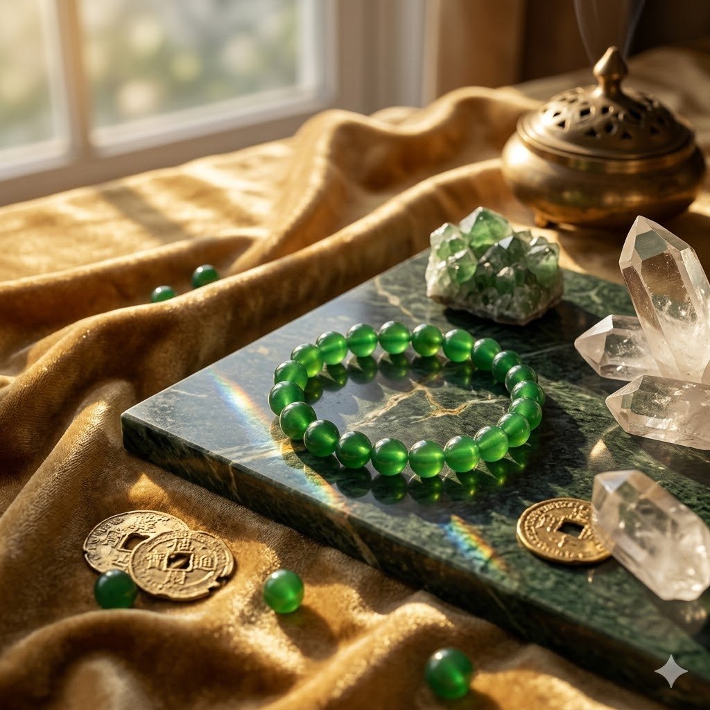 Original Natural Green Onyx Bracelet for Confidence, Emotional Balance & Positive Energy 