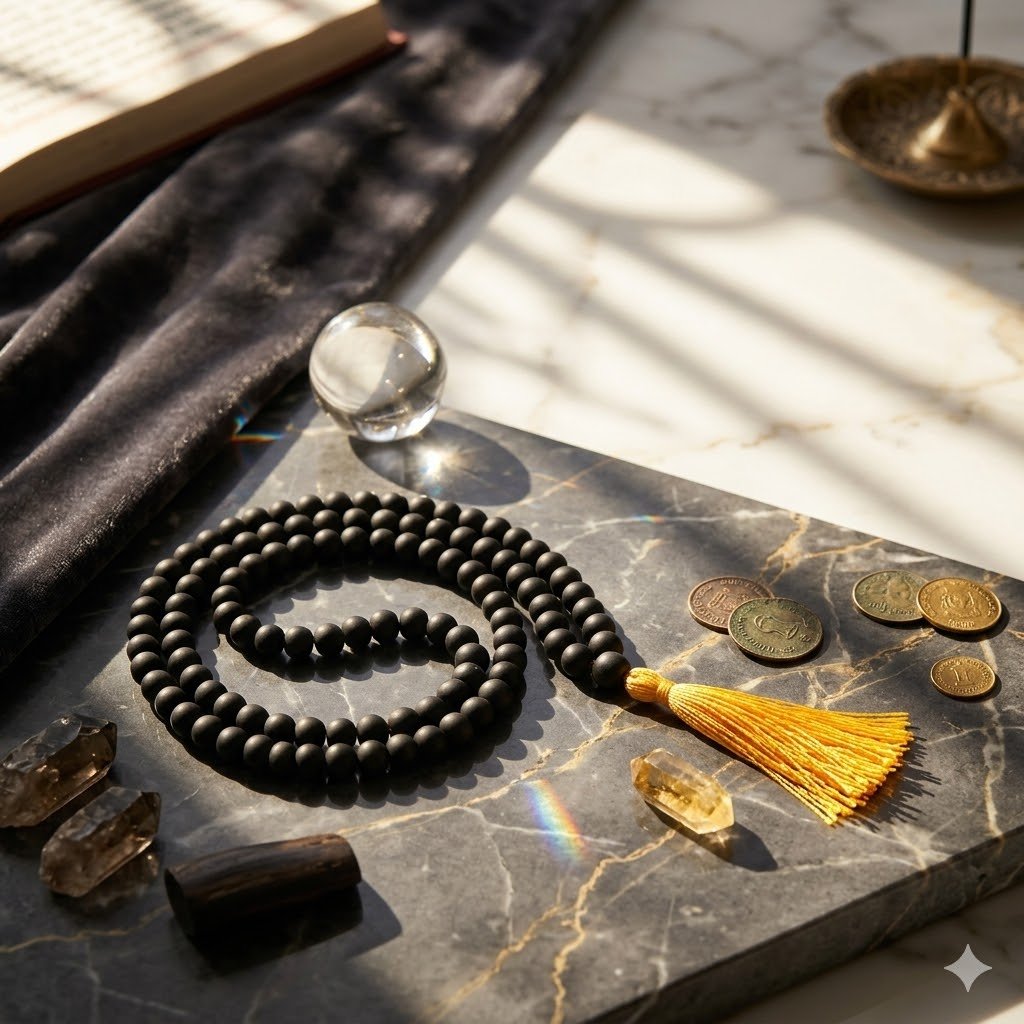 Original Natural Karungali Mala (Ebony Wood Mala) for Spiritual Growth, Meditation & Positive Energy 1