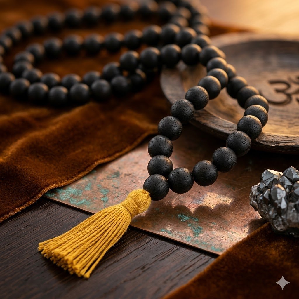 Original Natural Karungali Mala (Ebony Wood Mala) for Spiritual Growth, Meditation & Positive Energy 4