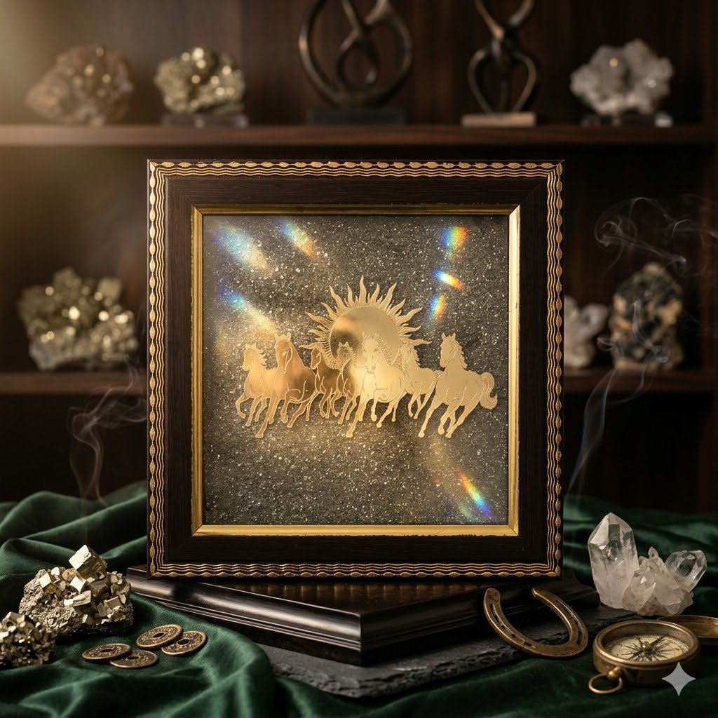 Original Natural Pyrite Horse Frame for Wealth, Success & Positive Energy | 3