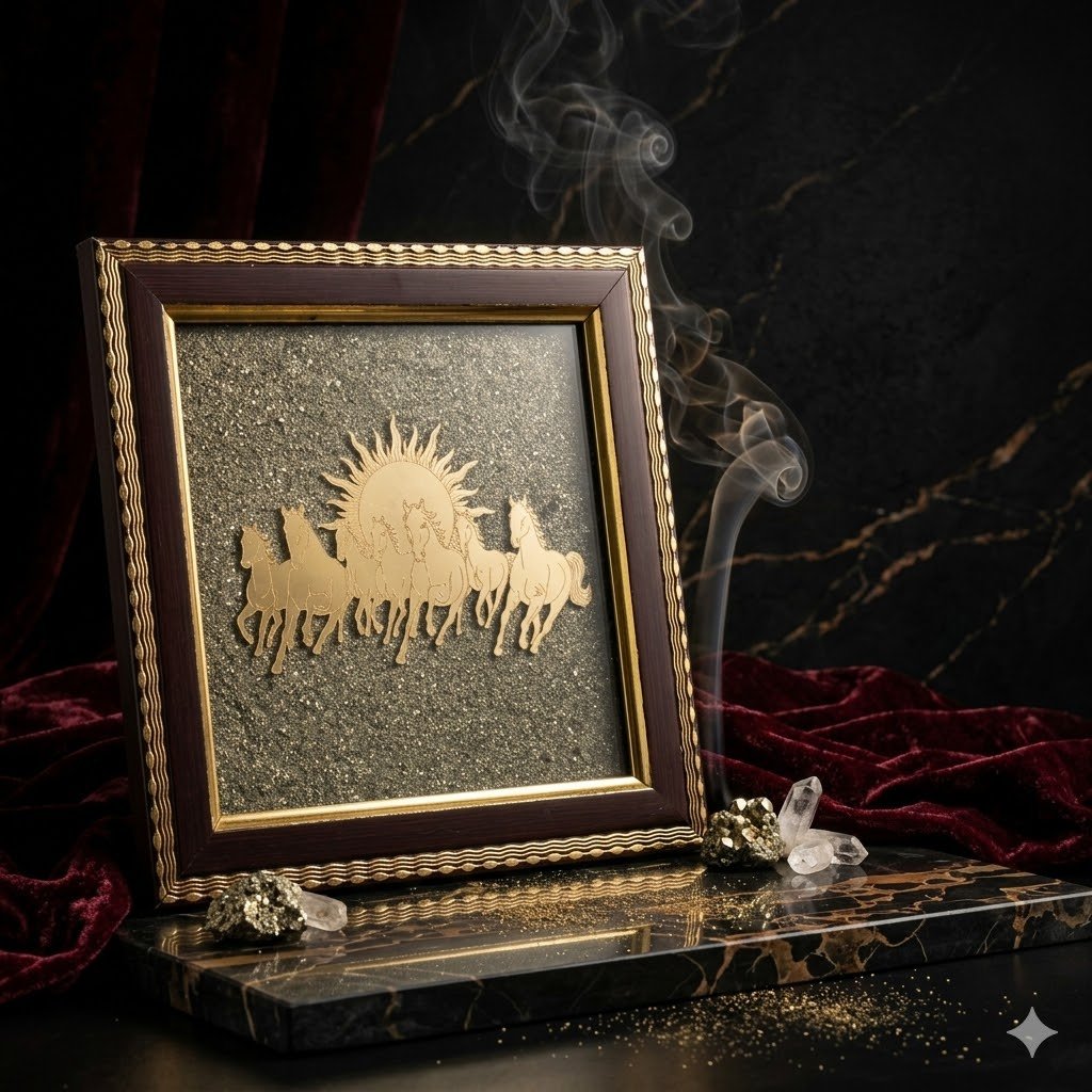 Original Natural Pyrite Horse Frame for Wealth, Success & Positive Energy | 4