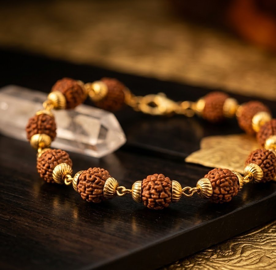 Original Natural Rudraksha Bracelet for Spiritual Growth, Protection & Positive Energy 3