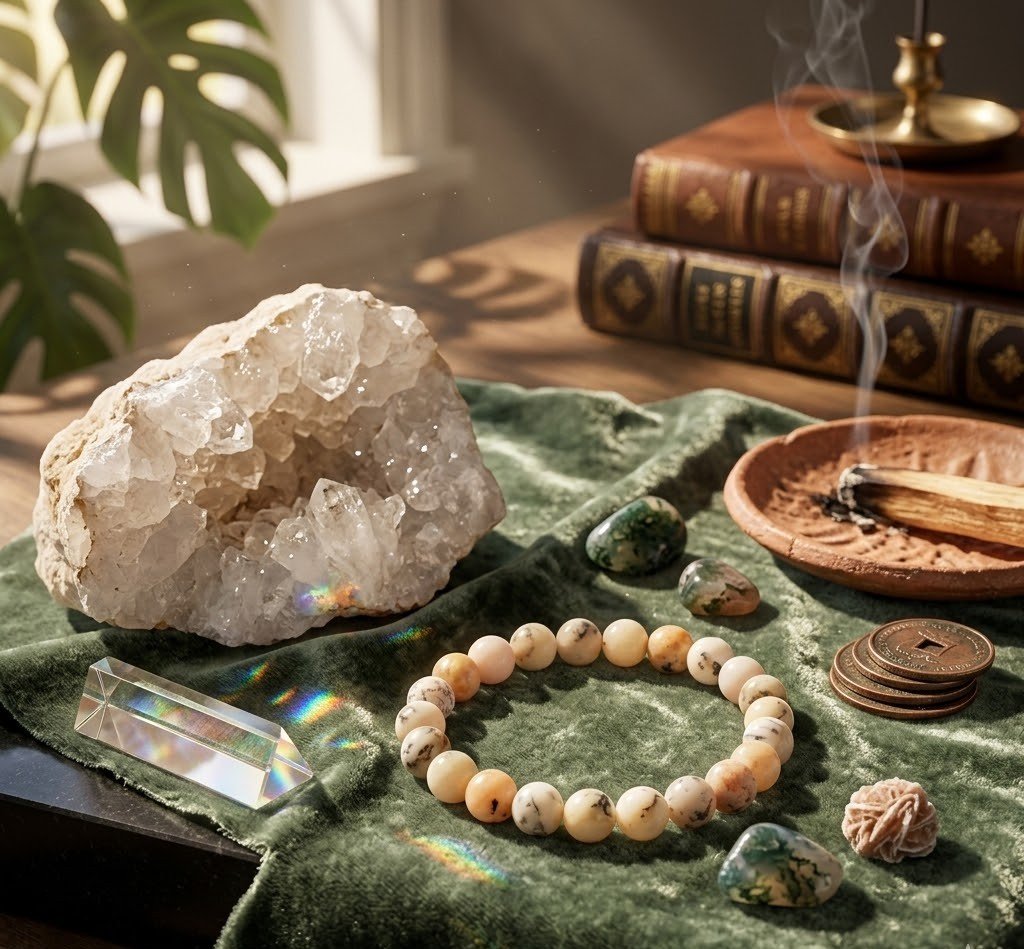 Original Natural White Opal Bracelet for Creativity, Love & Positive Energy 1